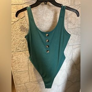 Brand New Green Ribbed Body Suit